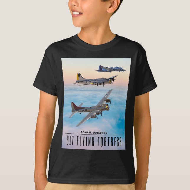 B-17 SQUADRON-SQUADRON-FLODFORTRESS BOMBER T SHIRT (Framsida)