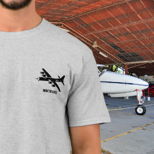 B-17 Vintage Flygplan Luftshow WWII Militär Anpass T Shirt