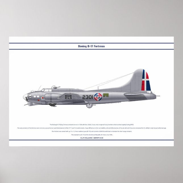 B-17G Dominikanska republiken 1 Poster (Framsidan)