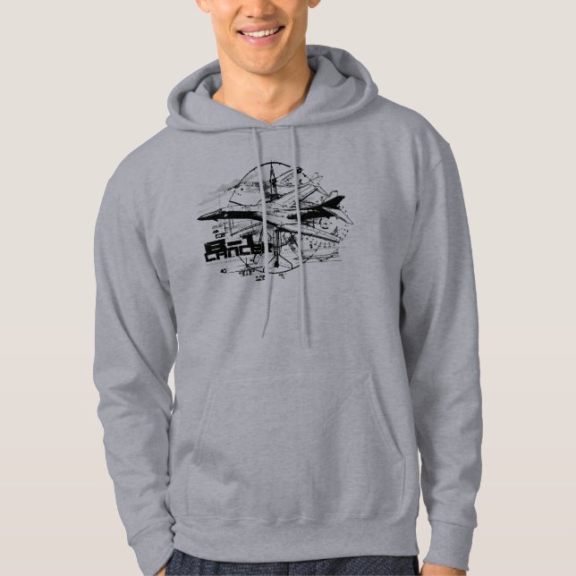 B-1 Lancer Manar Basic Hooded Sweatshirt Med Luva (Framsida)
