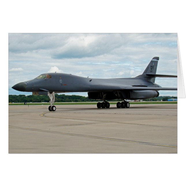 B-1B Lancer Bomber på marken Hälsningskort (Framsidan Horizontal)
