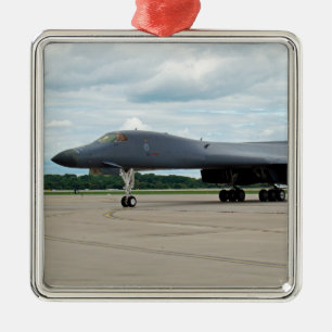 B-1B Lancer Bomber på marken Julgransprydnad Metall