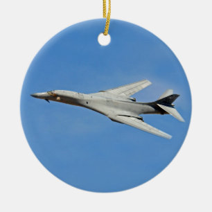 B-1B Lancer Bomber Vingar Swept Julgransprydnad Keramik