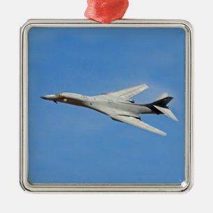 B-1B Lancer Bomber Vingar Swept Julgransprydnad Metall