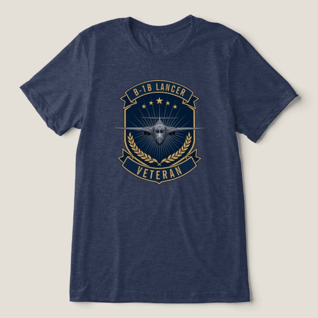 B-1B Lancer Veteran Militärbombflygplan T Shirt (Design Framsida)