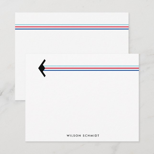 B-21 Bomber med Rand Contrail Stationery Anteckningskort (Fram/baksida)