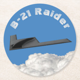 B-21 Raider Stealth Bomber Underlägg Papper Rund