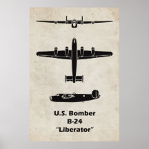 B-24 Flygplan Poster för luftfartsdekanter