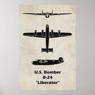B-24 Liberator Flygplansaffisch för Aviation Dekor