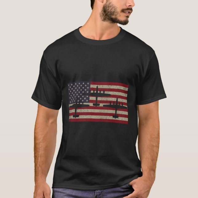 B-24 Liberator Ww2 Bomber Flygplan Förenta statern T Shirt (Framsida)