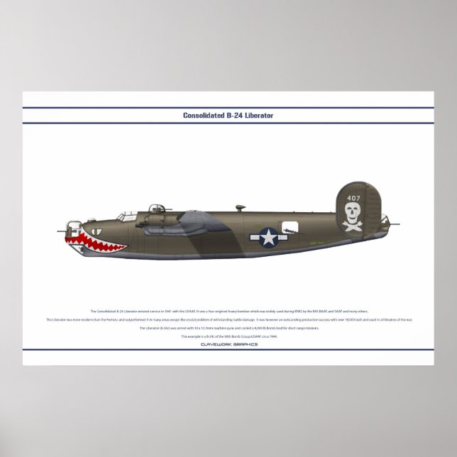 B-24J USA 90BG 1 POSTER (Framsidan)