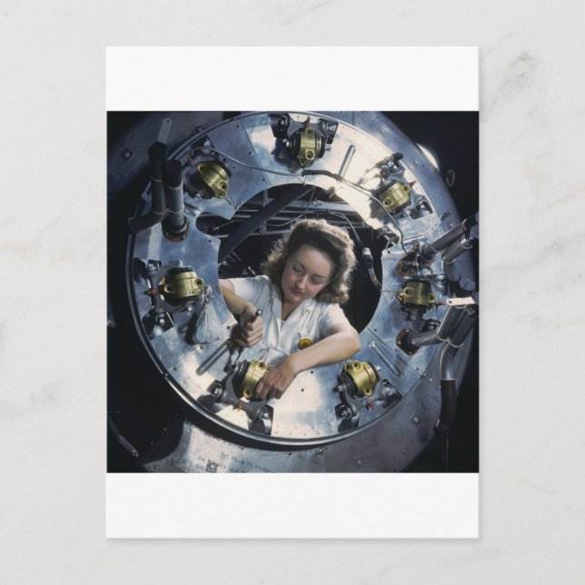 B-25 Bomber Engine Dam, 1942 Vykort (Framsida)