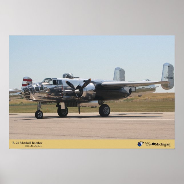 B-25 Mitchell Bomber Flygplan Poster (Framsidan)