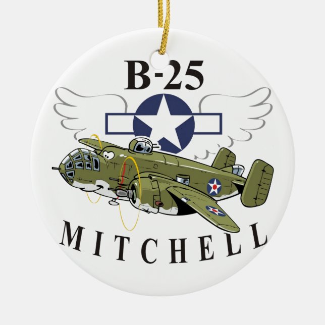 B-25 Mitchell Julgransprydnad Keramik (Framsidan)