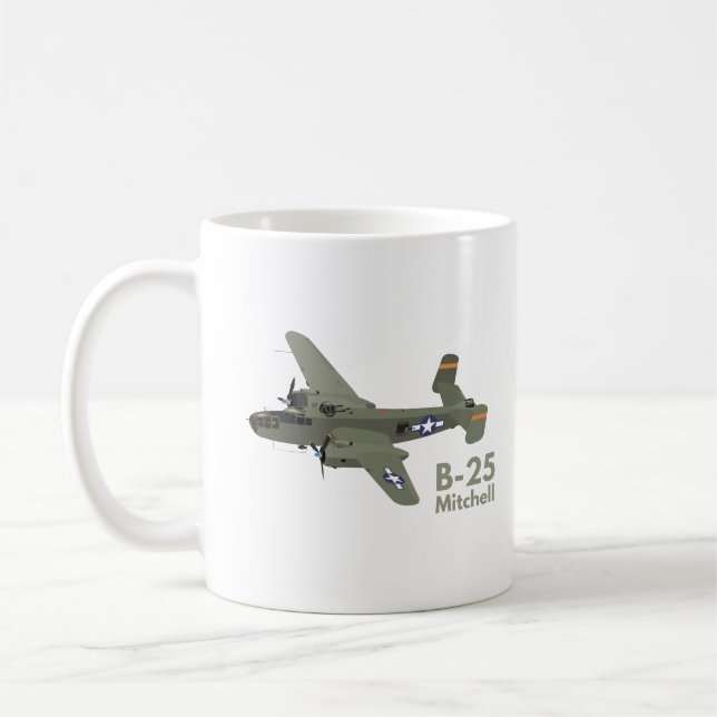 B-25 Mitchell WW2 Medium Bomber Kaffemugg (Vänster)