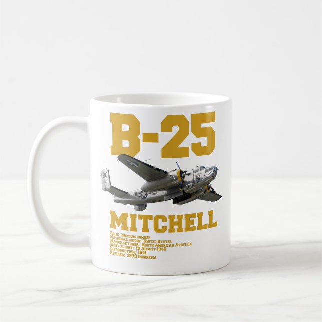 B-25 Mitchell | WW2 Plane Kaffemugg (Vänster)