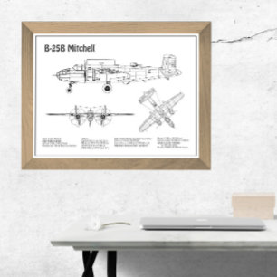 B-25B Mitchell Doolittle - Flygplan BD BD Fototryck