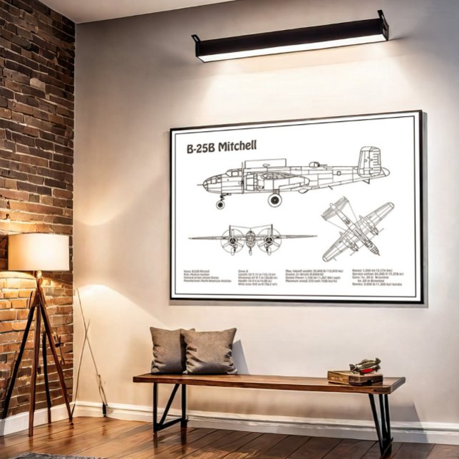 B-25B Mitchell Doolittle - Flygplan BD BD Poster (Skapare uppladdad)