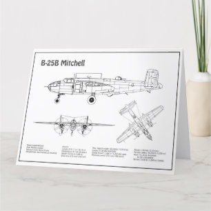 B-25B Mitchell Doolittle - Flygplan BD BD Tack Kort