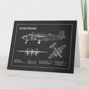 B-25B Mitchell Doolittle - Flygplan - Blåavtryck P Tack Kort