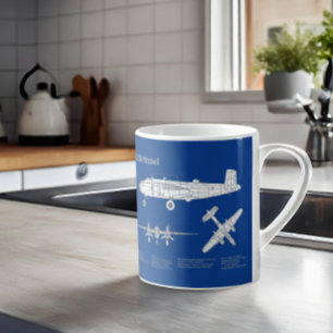 B-25B Mitchell Doolittle - Flygplan - blåkopia ABD Kaffemugg