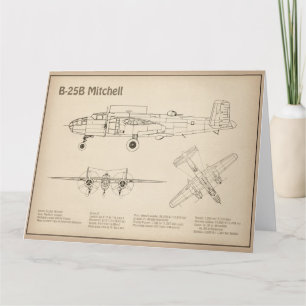 B-25B Mitchell Doolittle - Flygplanets avtryck SD Tack Kort