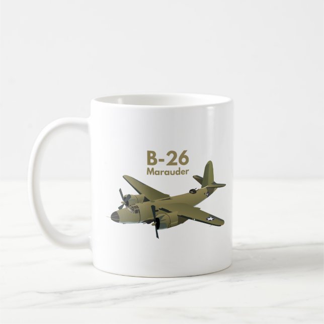 B-26 Marauder WW2 Medelstor bombstyrka Kaffemugg (Vänster)