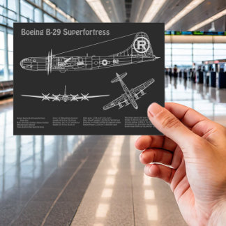 B-29 Superfästning - Flygplanets plan för blåkopia Vykort