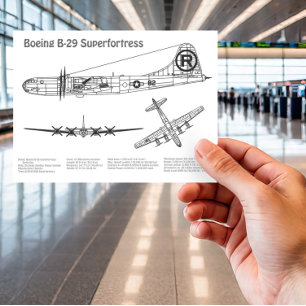B-29 Superfästning - Flygplanets plan för blåkopia Vykort
