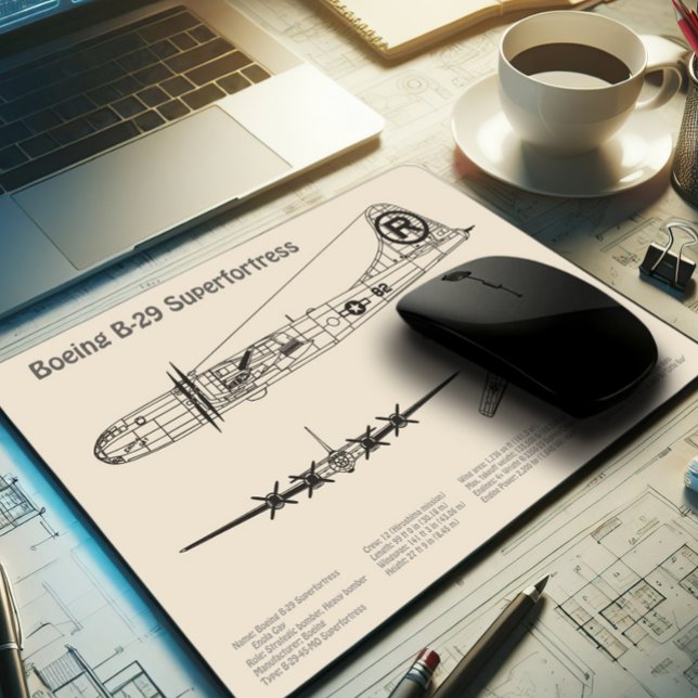 B-29 Superfästning - Flygplanets plan SD Musmatta (Skapare uppladdad)