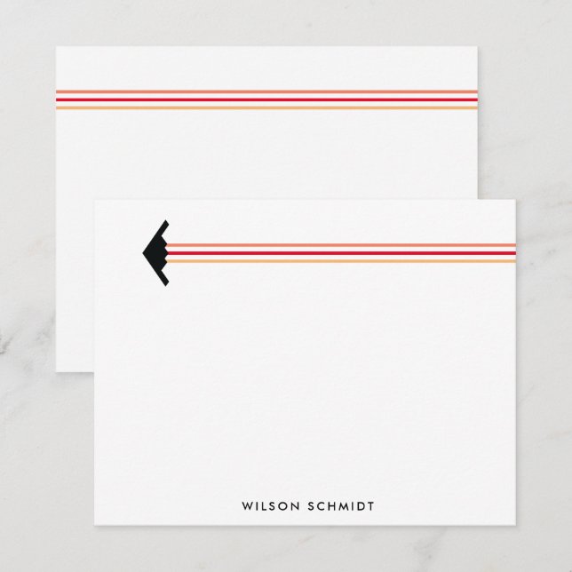 B-2 Bomber Three Färg Rand Contrail Stationery Anteckningskort (Fram/baksida)