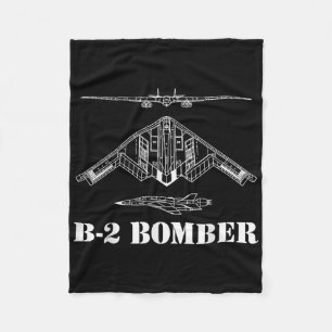 B-2 bombflygplan schematisk militär stealth bomb fleecefilt