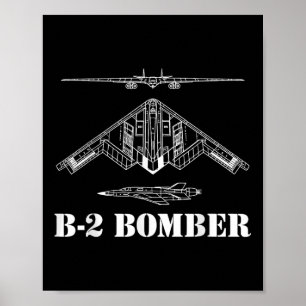 B-2 bombflygplan schematisk militär stealth bomb poster