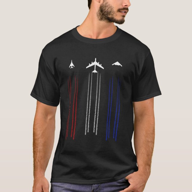 B-2 Spirit B-1 Lancer B-52 Bomber-flygplan T Shirt (Framsida)