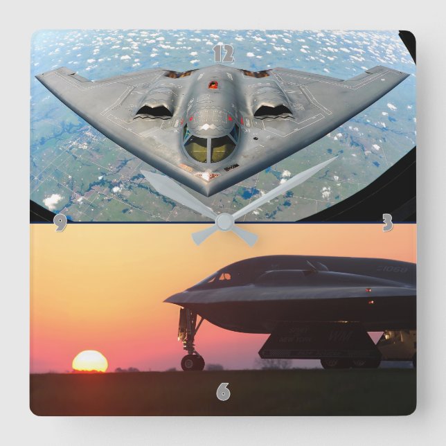 B-2 SPIRIT FYRKANTIG KLOCKA (Framsida)