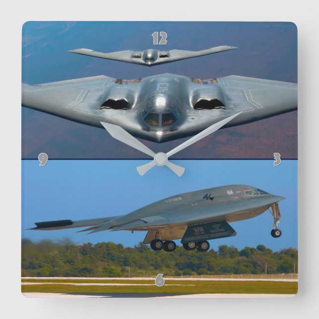 B-2 SPIRIT FYRKANTIG KLOCKA (Framsida)