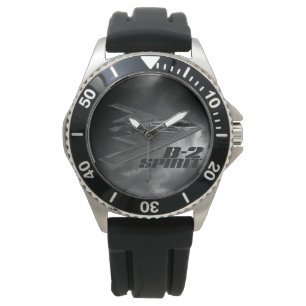 B-2 Spirit Krona Protector Black Rubber Armbandsur