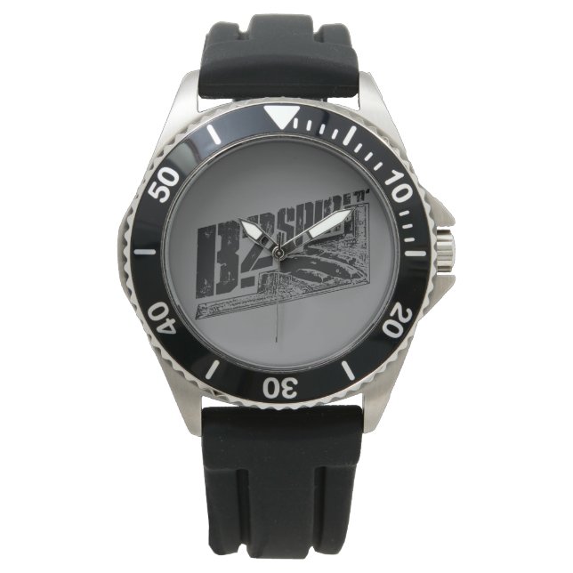 B-2 Spirit Krona Protector Black Rubber Armbandsur (Framsida)