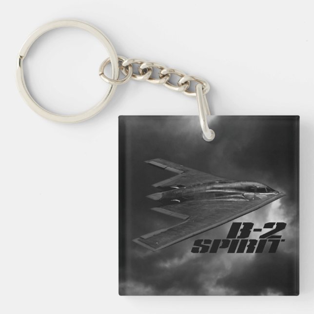 B-2 Spritfyrkantiga (dubbla-sidig) nyckelkedja (Framsidan)