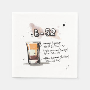 B-52 Drink Recipe Cocktail Napkin Pappersservett