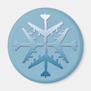 B-52 Flygplan, snöflingor Magnet