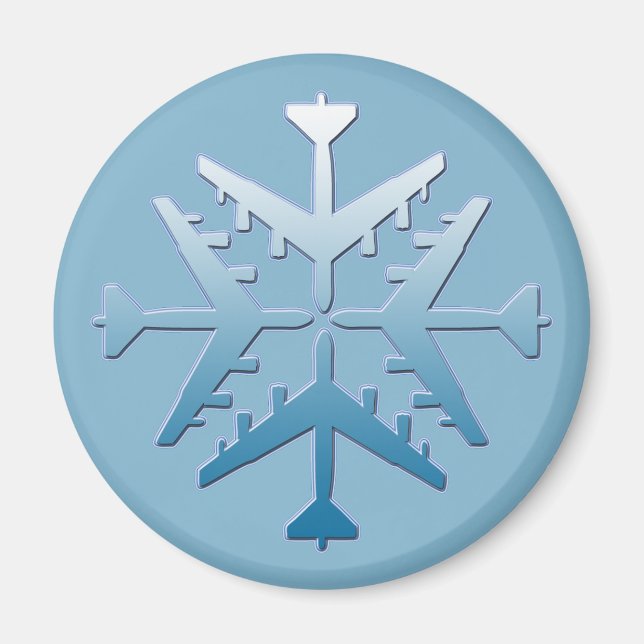 B-52 Flygplan, snöflingor Magnet (Framsidan)