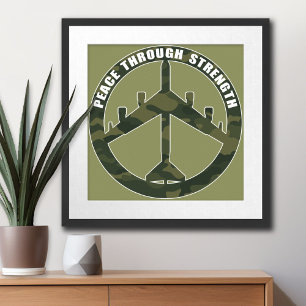 B-52 - Fred genom styrka - fredssymbol Poster