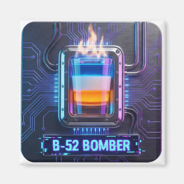 B-52 Shot Cyberpunk Bar Magnet (Framsidan)