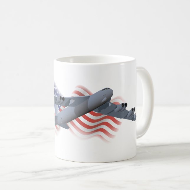 B-52 Strategic Bomber med amerikansk Flagga Kaffemugg (Framsida höger)