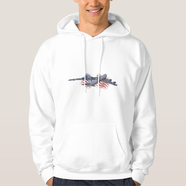 B-52 Strategisk bombplan med amerikansk Flagga Hoodie (Framsida)