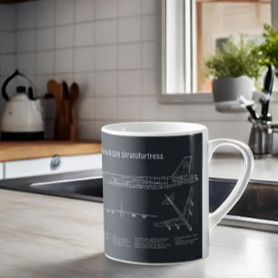 B-52 Stratfästning - Flygplanets plan för blåkopia Kaffemugg