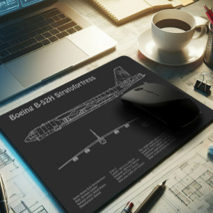 B-52 Stratfästning - Flygplanets plan för blåkopia Musmatta