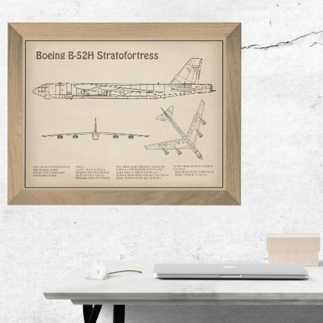 B-52 Stratfästning - Flygplanets plan SD Fototryck (Skapare uppladdad)