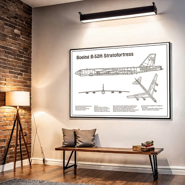 B-52 Stratfästning - Flygplanets planer för kartlä Poster (Skapare uppladdad)